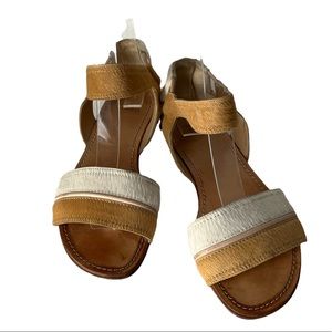 STUART WEITZMAN PONY HAIR FLAT SANDALS